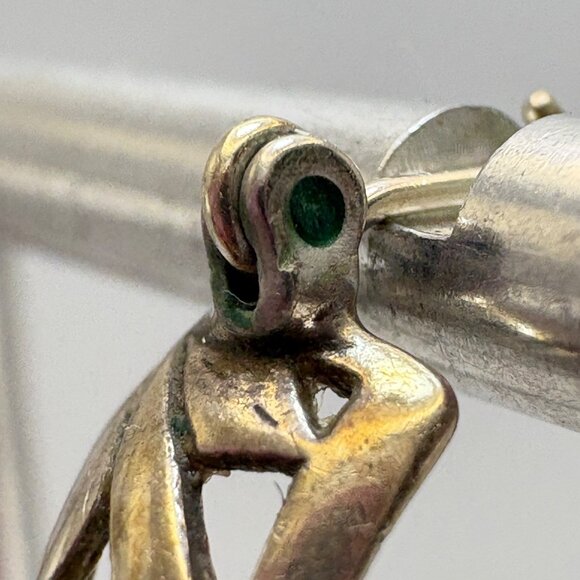 VTG Sterling Silver 925 Scroll Design Hoop Earrings Size 0.75" Diameter - Picture 7 of 11